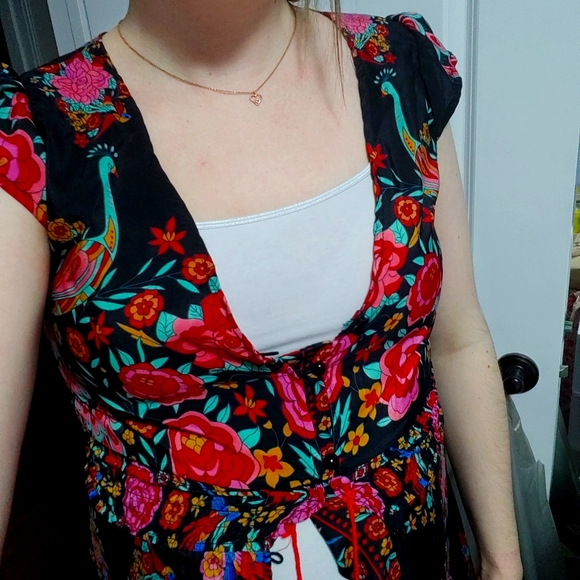 BOHO duster dress/top with peacocks - Picture 11 of 12